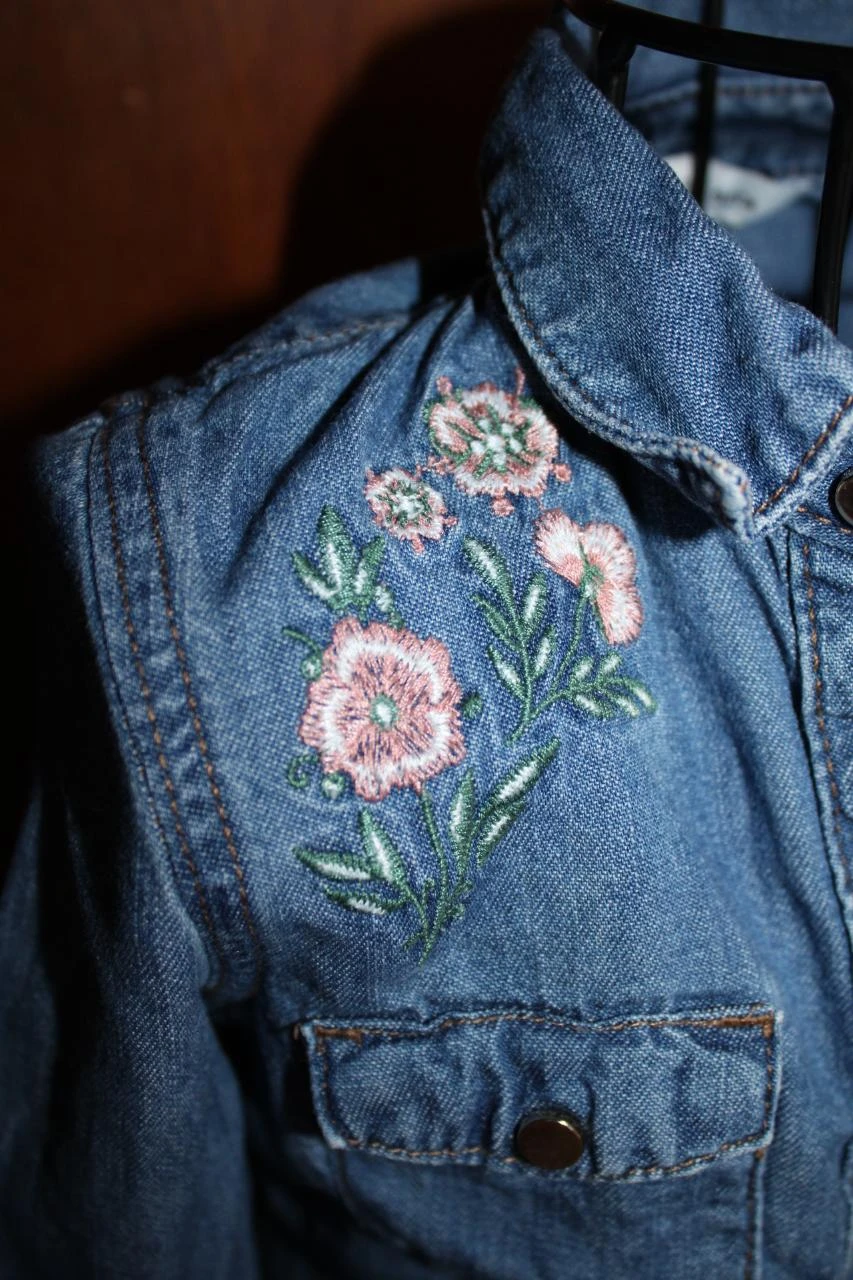 Jean denim shirt or dress for 1.5 years old - 92cm – photo 2
